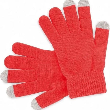 Touchscreen Gloves | Mittens | Touch Tip Gloves | Scandinavian Pattern | Unisex | For Adults | One Size | Red.