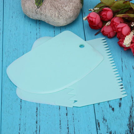Dough Scraper | Cake Scraper | Dough Cutter | Dough Scraper | 3-Piece | Blue.