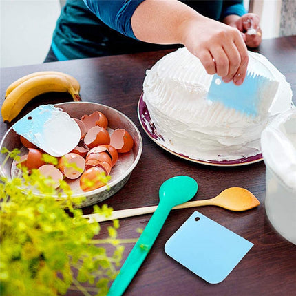 Dough Scraper | Cake Scraper | Dough Cutter | Dough Scraper | 3-Piece | Blue.