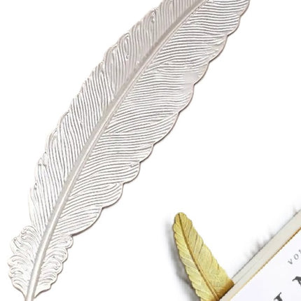 Feather Shaped Bookmark | Bookmark | Bookmark | Metal | 11.4 cm | Silver.