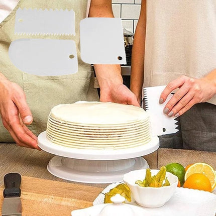 Dough Scraper | Cake Scraper | Dough Cutter | Dough Scraper | 3-Piece | White.