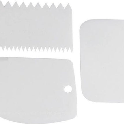 Dough Scraper | Cake Scraper | Dough Cutter | Dough Scraper | 3-Piece | White.