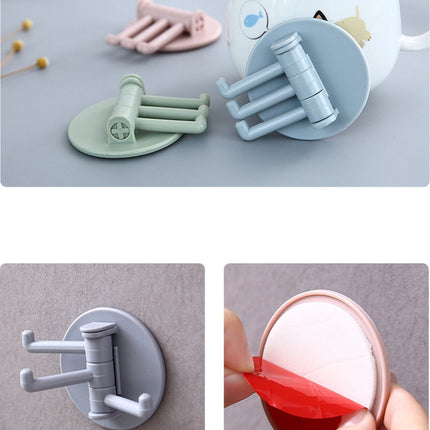 Self-Adhesive Wall Hooks | Towel Hook | Cutlery Hook | Towel Holder | Swivel Hook | 4 Piece | Beige.