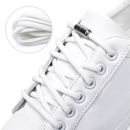 Round Laces - 105 cm - no tie - elastic laces - no tie - shoelaces - sports laces - round - shoelaces - children's laces - White