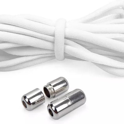 Round Laces - 105 cm - no tie - elastic laces - no tie - shoelaces - sports laces - round - shoelaces - children's laces - White.