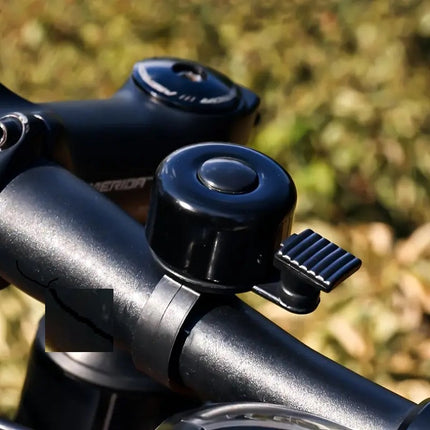 Bicycle Bell | Children's Bicycle Bell | Mini Bicycle Bell | 24 mm | Universal | Aluminum | Grooved Handle | Black.