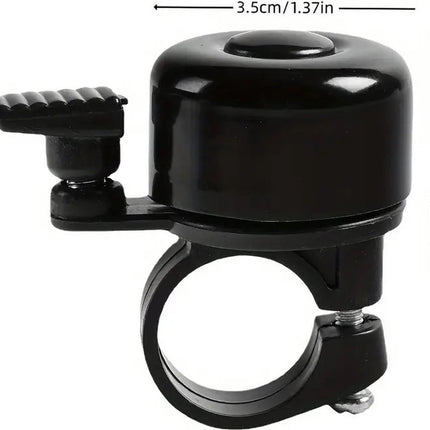 Bicycle Bell | Children's Bicycle Bell | Mini Bicycle Bell | 24 mm | Universal | Aluminum | Grooved Handle | Black.