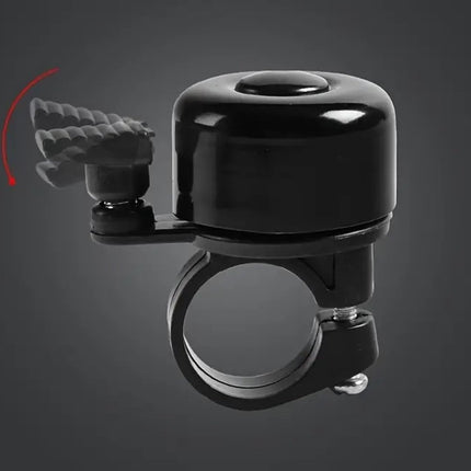 Bicycle Bell | Children's Bicycle Bell | Mini Bicycle Bell | 24 mm | Universal | Aluminum | Grooved Handle | Black.
