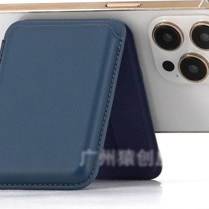 Magnetic Card Holder & Stand Suitable for MagSafe | Suitable for iPhones 12/13/14 | RFID Protection | Credit Card Holder | Card Holder | With Stand | 3 Cards | Brown.