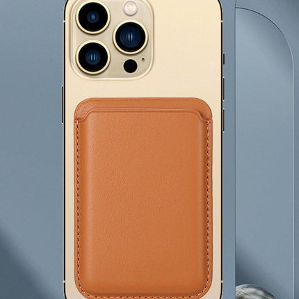 Magnetic Card Holder & Stand Suitable for MagSafe | Suitable for iPhones 12/13/14 | RFID Protection | Credit Card Holder | Card Holder | With Stand | 3 Cards | Brown.