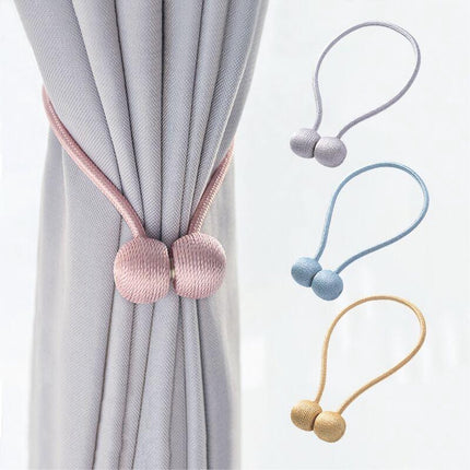 Set of 2 Magnetic Curtain Holders | Curtain Tieback | Curtain Holder | Magnetic Curtain Cord | Curtain Buckle | Universal | Beige.