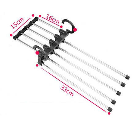Trouser hanger Clothes hanger - Clothes rail - Trouser hanger Clothes hanger - Metal trouser rail - 5 garments.