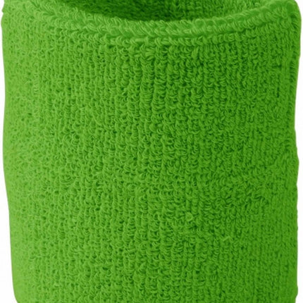 Lime green wrist sweatband.