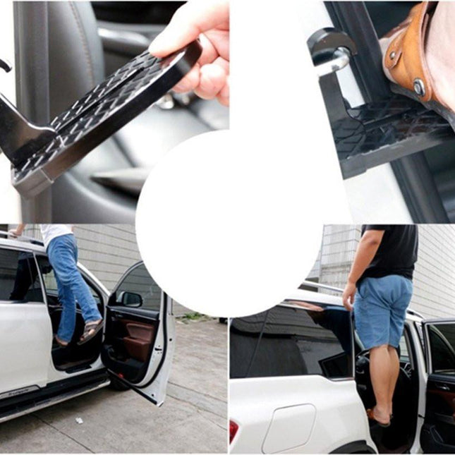 Car Roof Box Step | Door Step | Bike Carrier | Roof Rack | Includes Safety Hammer | Universal | Aluminum | Black.