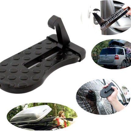 Car Roof Box Step | Door Step | Bike Carrier | Roof Rack | Includes Safety Hammer | Universal | Aluminum | Black.