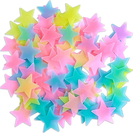 Star Glow In Dark Wall Stickers 100 Pieces | Luminous Star Wall Stickers | Multicolored Stars | PVC | Multicolor.