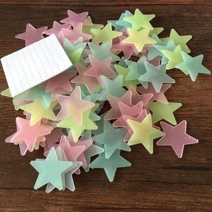 Star Glow In Dark Wall Stickers 100 Pieces | Luminous Star Wall Stickers | Multicolored Stars | PVC | Multicolor.