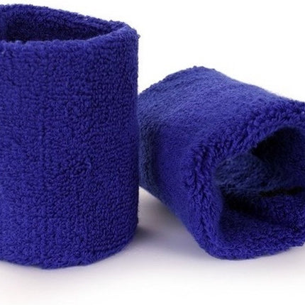 Blue wrist sweatbands - for adults - 2 pieces.