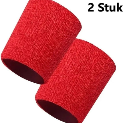 Wristband Set | Sweatband | Sweatbands | Wrist | Sports Bands | 2 Pieces | 8 x 8 CM | Red.