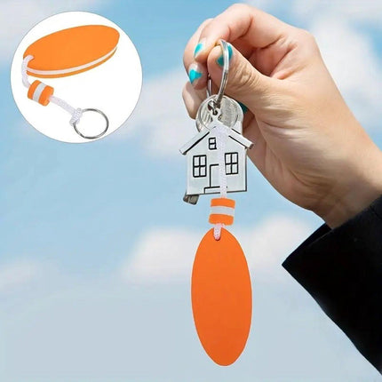 Floating Keychain | EVA Foam | For Large Keyring | Foam | Bumper | Key Float | Oval | Orange.