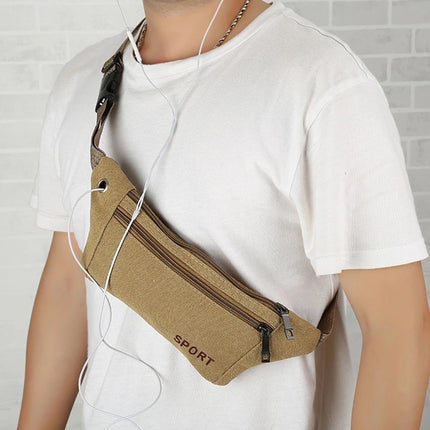 Sporty Waist Bag | Running Belt | Fanny Pack | Crossbody Bag | With Phone Holder & Cable Opening | Running Bag | Unisex | Black.
