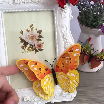 Set of 12 3D Butterfly Wall Decoration | Wall Butterflies | Nursery Decoration | Foldable Wall Stickers | Butterfly Wall Stickers | Black.