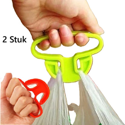 Set of 2 Shopping Bag Handles | Plastic Bag Carrier | Small Bag Carrier | Up to 15 KG | Grey.