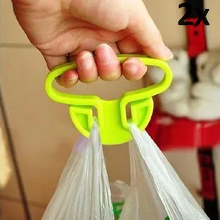Set of 2 Shopping Bag Handles | Plastic Bag Carrier | Small Bag Carrier | Up to 15 KG | Grey.