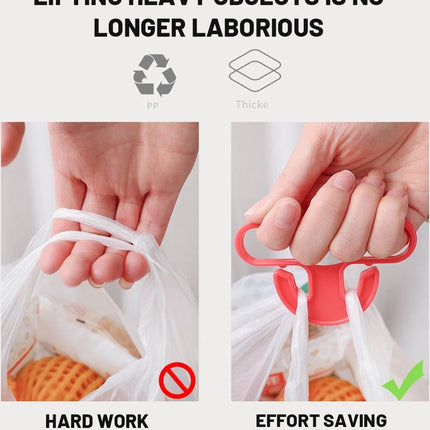 Set of 2 Shopping Bag Handles | Plastic Bag Carrier | Small Bag Carrier | Up to 15 KG | Grey.