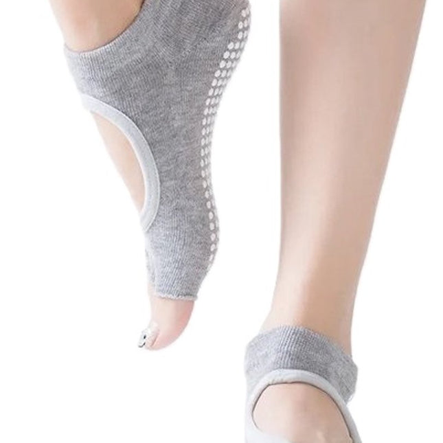Yoga Socks Full Open Toe | Full Toe Yoga Sock | With Anti-Slip Bottom | Anti-Slip Socks | Pilates Socks | Size 36-40 | Grey