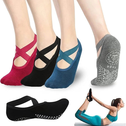 Closed Toe Yoga Socks | With Anti-Slip Bottom | Anti-Slip Socks | Pilates Socks | Size 36-40 | Grey