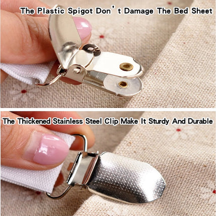 Bed Sheet Clips | Sheet Tighteners | Duvet Clamps | Sheet Tightener Clips | Set of 4 | White.