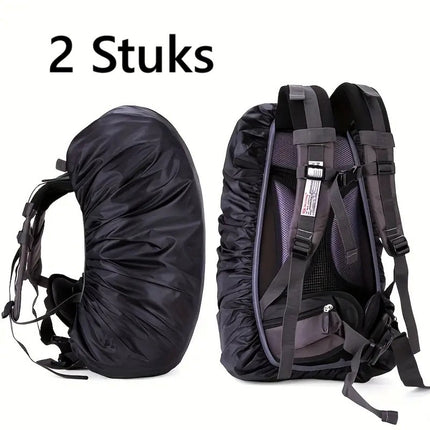 2x Rain Cover For Backpack | Backpack Rain Cover | Waterproof | Rain Cover Bag | Bag Protection Against Rain | 25-35 Liters | Black.