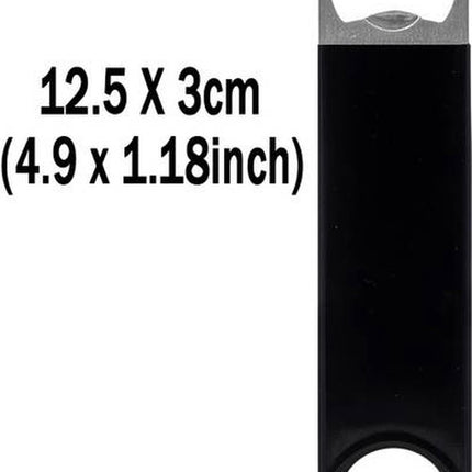 Barblade Bottle Opener | Beer Opener | Bottle Opener | Bar Accessories | Two-Tone | Stainless Steel | 12.5 x 3 cm | Silver/Black.