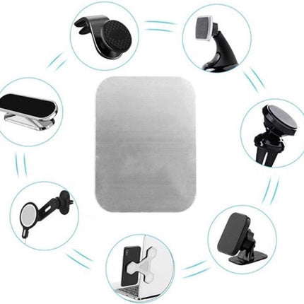 2x Metal Square Plate for Phone | Self-Adhesive Magnetic | Phone Holder | Phone Sticker | Metal Phone Plate | Round | Silver.