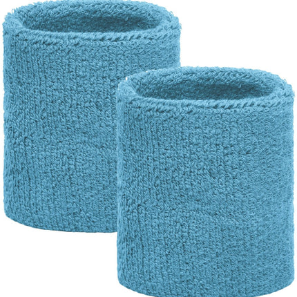 Light blue wrist sweatbands 2 pieces.