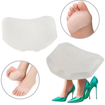 Anti-slip Forefoot Protector | Foot Cushion | Foot Pad | 1 Pair | Silicone | Breathable | Anti-Slip | Ergonomic | Transparent.