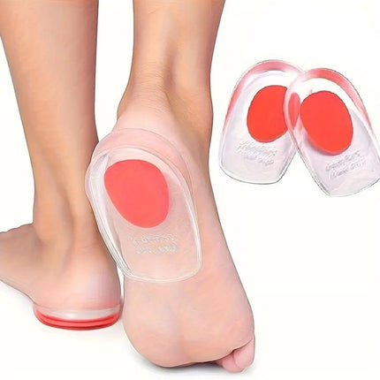 3D Sioftgel Gel Heel Insoles | Insoles | Heel Cups | Heel Spur Insoles | Heel Protectors | Size 35-41 | Red.