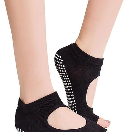 Yoga Socks Full Open Toe | Full Toe Yoga Sock | With Anti-Slip Bottom | Anti-Slip Socks | Pilates Socks | Size 36-40 | Black.
