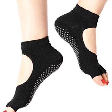 Yoga Socks Full Open Toe | Full Toe Yoga Sock | With Anti-Slip Bottom | Anti-Slip Socks | Pilates Socks | Size 36-40 | Black.