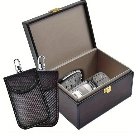 2x RFID Anti-theft Protective Case for Car Key | Carbon Keyless Entry Protective Case | With Hook.