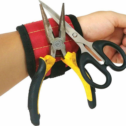 Magnetic Bracelet With 3 Magnetic Pockets | Wrist Tool Belt | Screw Wristband | DIY Bracelet | One Size | Black.