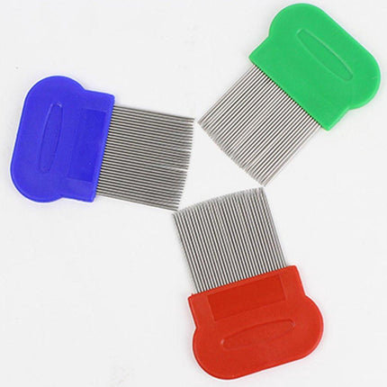 Lice Comb | Lice Brush | Flea Comb | Nits Comb | Lice Remover | Stainless Steel Brushes | Plastic Barrel | Random Color.