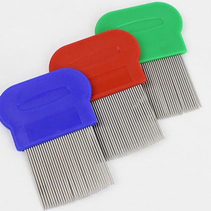 Lice Comb | Lice Brush | Flea Comb | Nits Comb | Lice Remover | Stainless Steel Brushes | Plastic Barrel | Random Color.