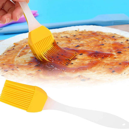 Silicone Baking Brush - Grease Brush - Baking Brush - Marinade - BBQ - Yellow / White.