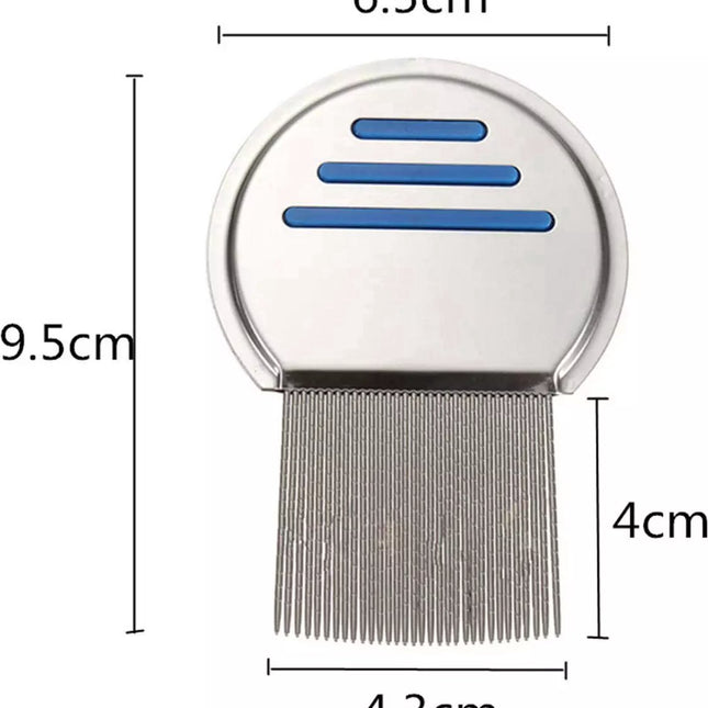 Lice Comb for Child & Pet | Lice Brush | Flea Comb | Nits Comb | Dust Comb | Lice Remover | Stainless Steel | Blue.