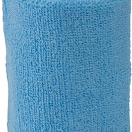 Light blue sweatband for the wrist.