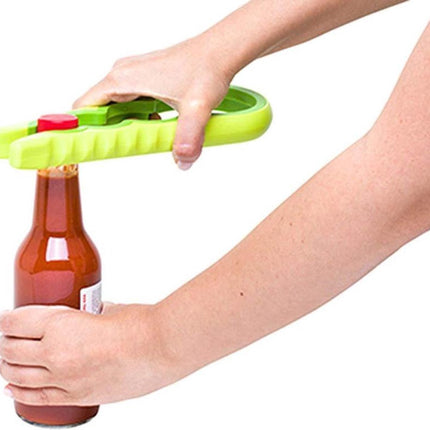 6-in-1 Opener | Multifunctional Opener | Kitchen Helper Opener | Jar | Bottle | Beer | Bag | Caps | Green.