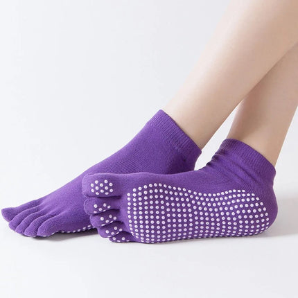 Full Toe Yoga Socks | Full Toe Yoga Sock | With Anti-Slip Bottom | Anti-Slip Socks | Pilates Socks | Size 36-40 | Purple.