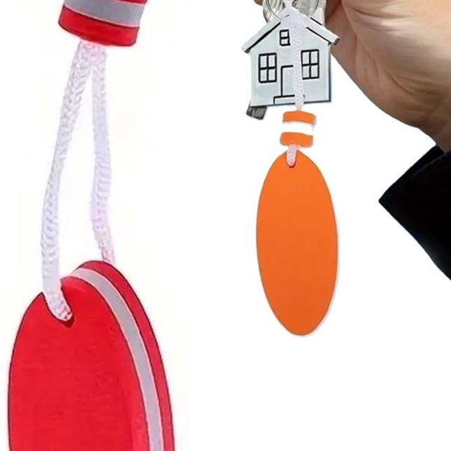 Floating Keychain | EVA Foam | For Large Keyring | Foam | Bumper | Key Float | Oval | Red.
